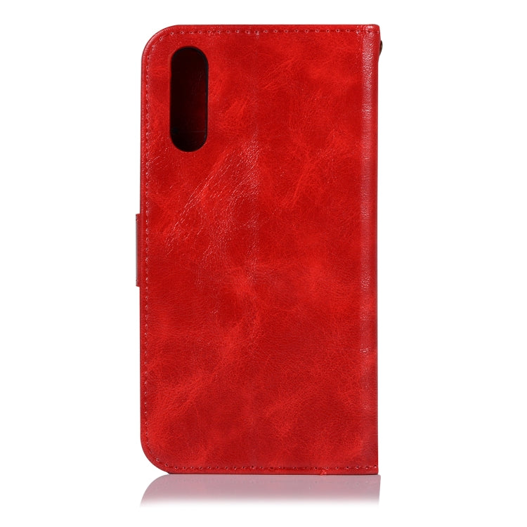 For Xiaomi Mi 9 Retro Copper Button Crazy Horse Horizontal Flip PU Leather Case with Holder & Card Slots & Wallet & Lanyard