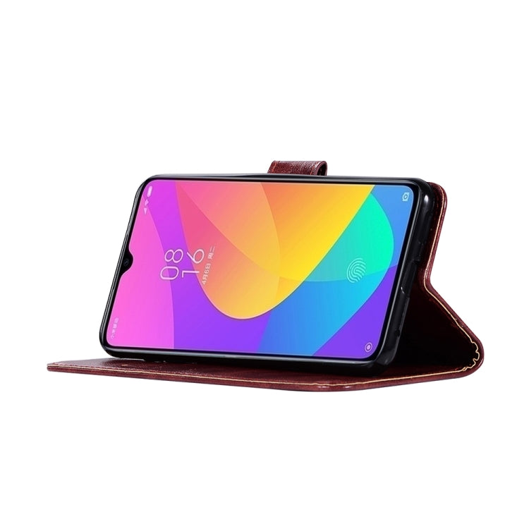 For Xiaomi Mi CC9 Retro Copper Button Crazy Horse Horizontal Flip PU Leather Case with Holder & Card Slots & Wallet & Lanyard