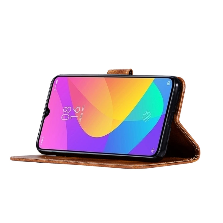 For Xiaomi Mi CC9 Retro Copper Button Crazy Horse Horizontal Flip PU Leather Case with Holder & Card Slots & Wallet & Lanyard
