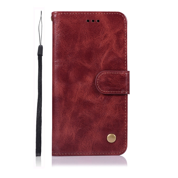 For Xiaomi Mi CC9e Retro Copper Button Crazy Horse Horizontal Flip PU Leather Case with Holder & Card Slots & Wallet & Lanyard