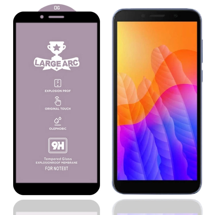 For Huawei Y5p 9H HD Large Arc High Alumina Full Screen Tempered Glass Film