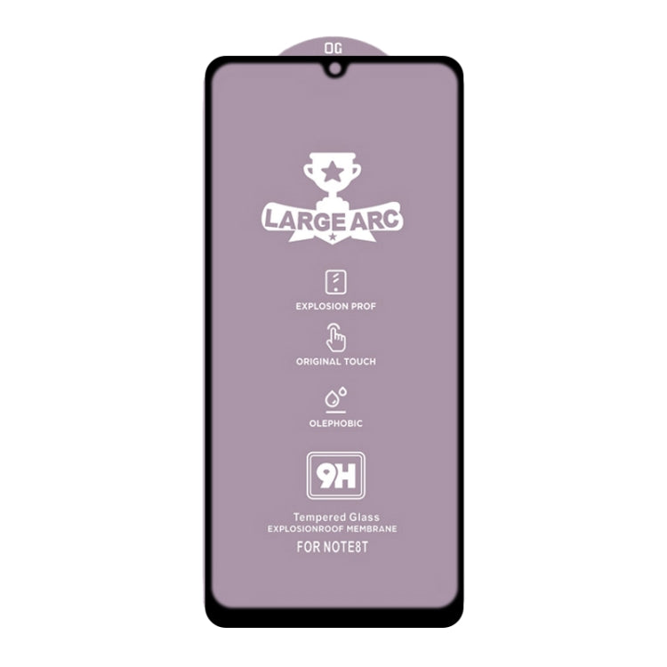 For Huawei Enjoy 10e 9H HD Large Arc High Alumina Full Screen Tempered Glass Film