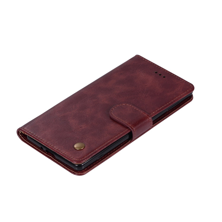 For Sony Xperia XZ3 Retro Copper Button Crazy Horse Horizontal Flip PU Leather Case with Holder & Card Slots & Wallet & Lanyard