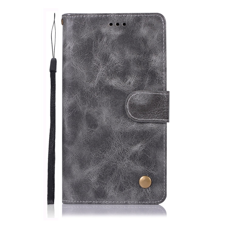 For Sony Xperia XZ3 Retro Copper Button Crazy Horse Horizontal Flip PU Leather Case with Holder & Card Slots & Wallet & Lanyard