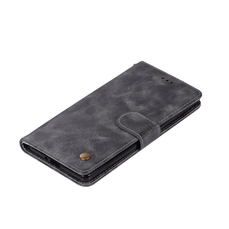 For Sony Xperia XZ3 Retro Copper Button Crazy Horse Horizontal Flip PU Leather Case with Holder & Card Slots & Wallet & Lanyard