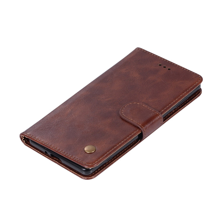 For Sony Xperia XZ3 Retro Copper Button Crazy Horse Horizontal Flip PU Leather Case with Holder & Card Slots & Wallet & Lanyard