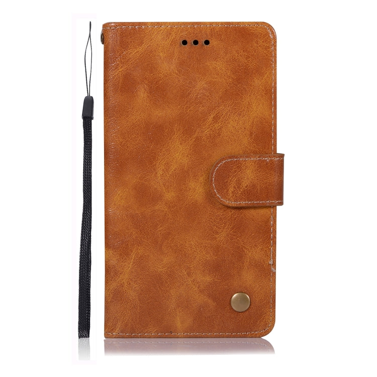 For Sony Xperia XZ3 Retro Copper Button Crazy Horse Horizontal Flip PU Leather Case with Holder & Card Slots & Wallet & Lanyard