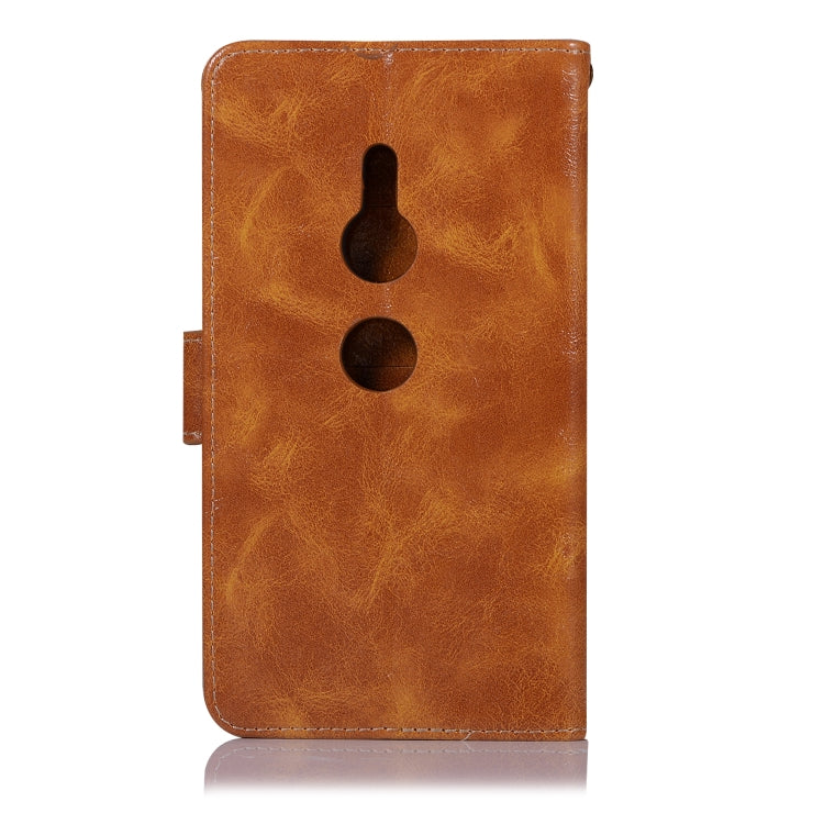 For Sony Xperia XZ3 Retro Copper Button Crazy Horse Horizontal Flip PU Leather Case with Holder & Card Slots & Wallet & Lanyard