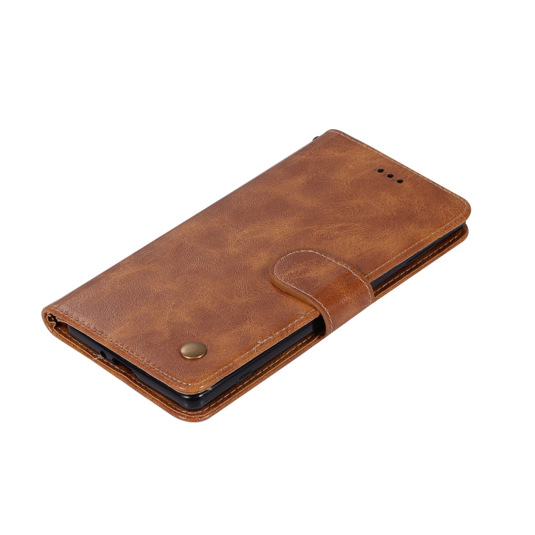 For Sony Xperia XZ3 Retro Copper Button Crazy Horse Horizontal Flip PU Leather Case with Holder & Card Slots & Wallet & Lanyard