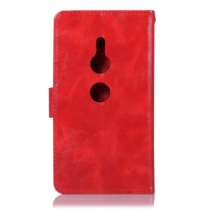 For Sony Xperia XZ3 Retro Copper Button Crazy Horse Horizontal Flip PU Leather Case with Holder & Card Slots & Wallet & Lanyard