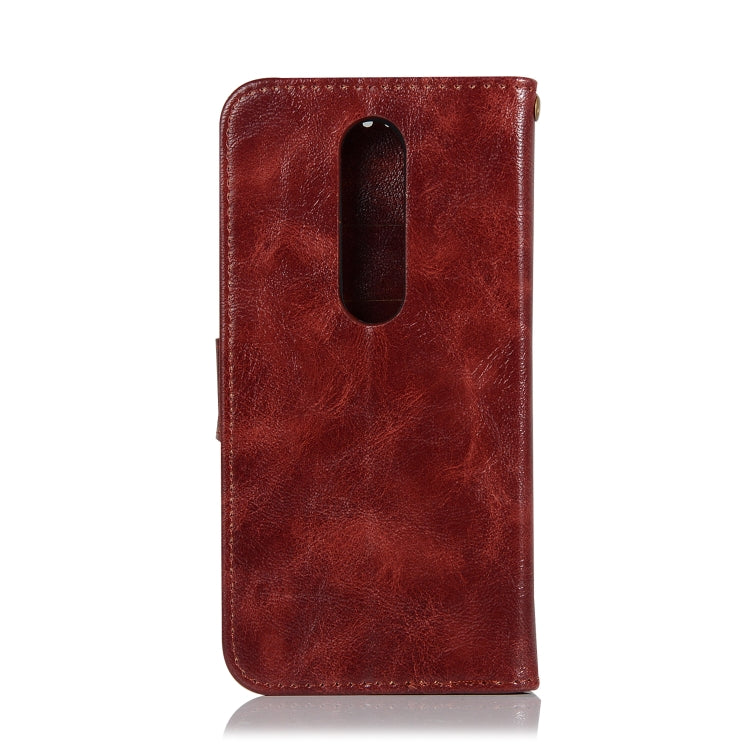 For Sony Xperia 1 Retro Copper Button Crazy Horse Horizontal Flip PU Leather Case with Holder & Card Slots & Wallet & Lanyard
