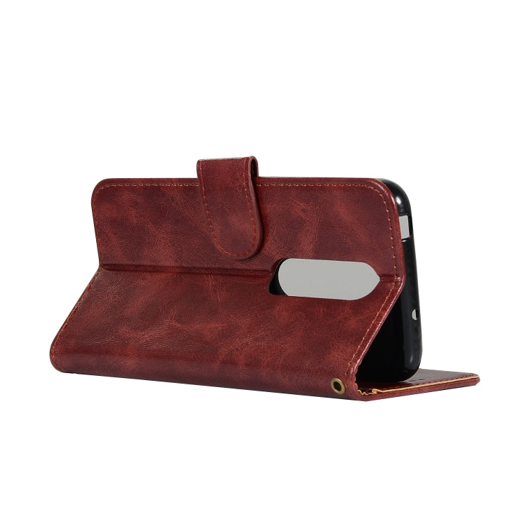 For Sony Xperia 1 Retro Copper Button Crazy Horse Horizontal Flip PU Leather Case with Holder & Card Slots & Wallet & Lanyard