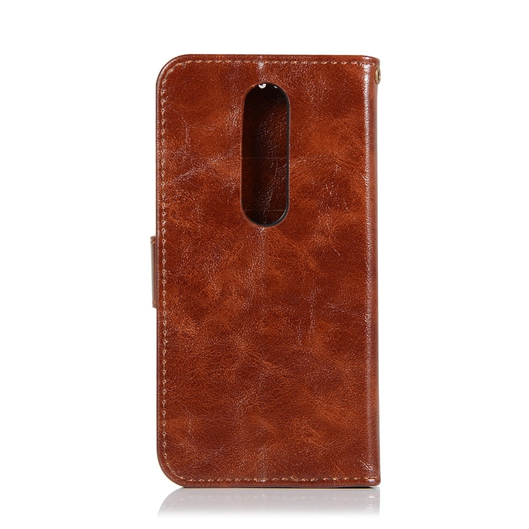 For Sony Xperia 1 Retro Copper Button Crazy Horse Horizontal Flip PU Leather Case with Holder & Card Slots & Wallet & Lanyard