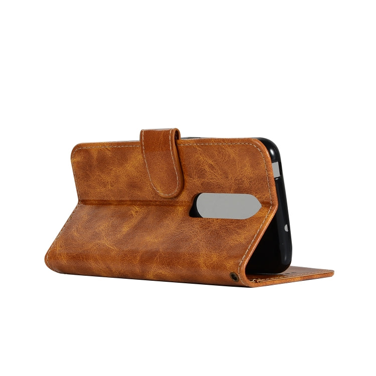 For Sony Xperia 1 Retro Copper Button Crazy Horse Horizontal Flip PU Leather Case with Holder & Card Slots & Wallet & Lanyard