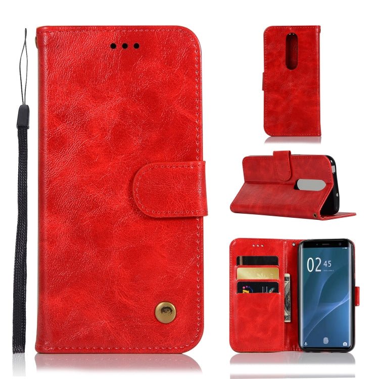 For Sony Xperia 1 Retro Copper Button Crazy Horse Horizontal Flip PU Leather Case with Holder & Card Slots & Wallet & Lanyard