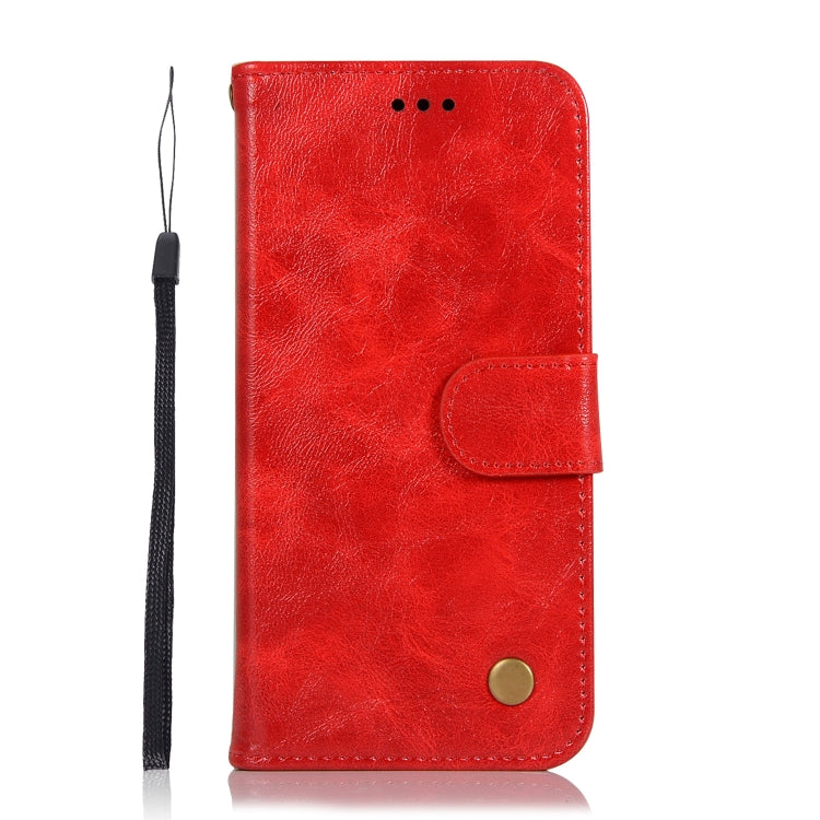 For Sony Xperia 1 Retro Copper Button Crazy Horse Horizontal Flip PU Leather Case with Holder & Card Slots & Wallet & Lanyard