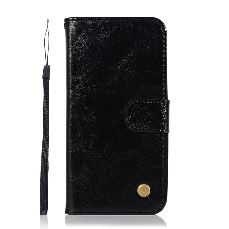 For Sony Xperia 1 Retro Copper Button Crazy Horse Horizontal Flip PU Leather Case with Holder & Card Slots & Wallet & Lanyard