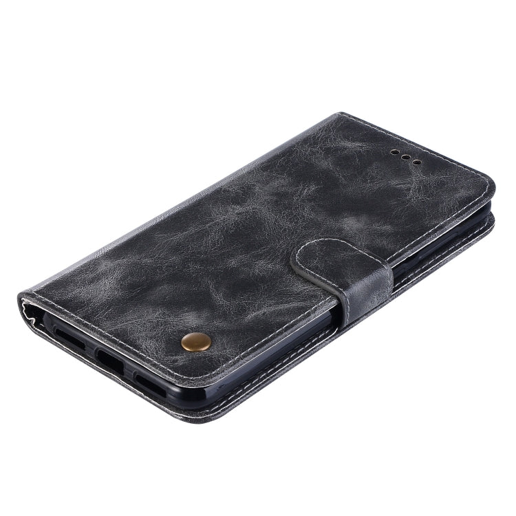 For Sony Xperia 10 Retro Copper Button Crazy Horse Horizontal Flip PU Leather Case with Holder & Card Slots & Wallet & Lanyard