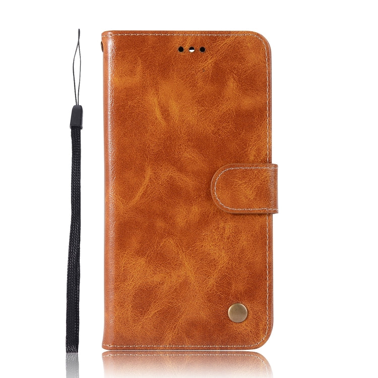 For Sony Xperia 10 Retro Copper Button Crazy Horse Horizontal Flip PU Leather Case with Holder & Card Slots & Wallet & Lanyard