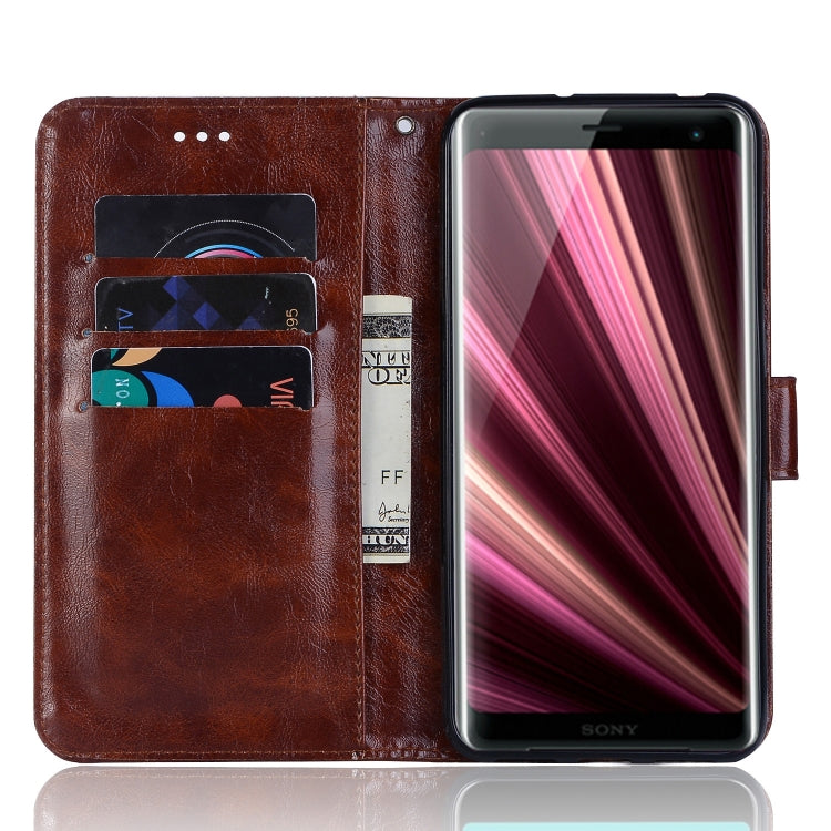For Sony Xperia 10 Plus Retro Copper Button Crazy Horse Horizontal Flip PU Leather Case with Holder & Card Slots & Wallet & Lanyard