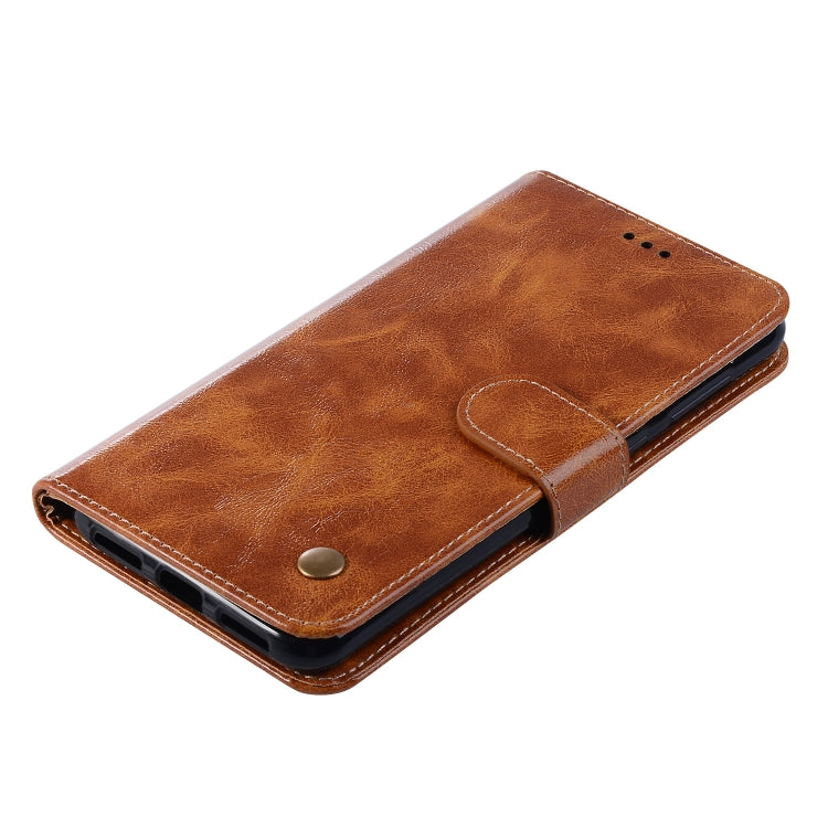 For Sony Xperia 10 Plus Retro Copper Button Crazy Horse Horizontal Flip PU Leather Case with Holder & Card Slots & Wallet & Lanyard