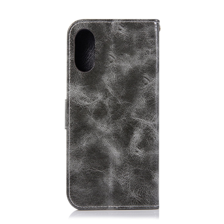 For Sony Xperia L3 Retro Copper Button Crazy Horse Horizontal Flip PU Leather Case with Holder & Card Slots & Wallet & Lanyard