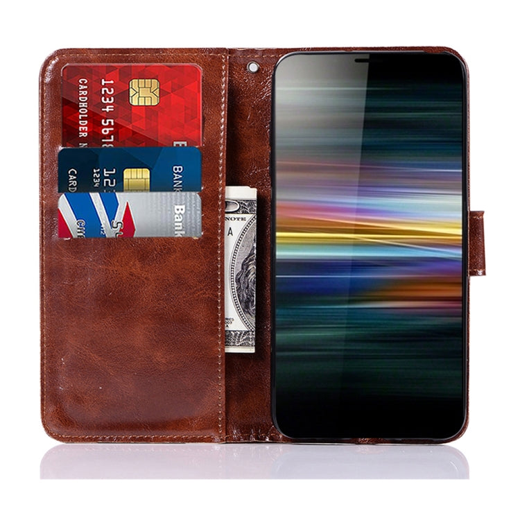 For Sony Xperia L3 Retro Copper Button Crazy Horse Horizontal Flip PU Leather Case with Holder & Card Slots & Wallet & Lanyard