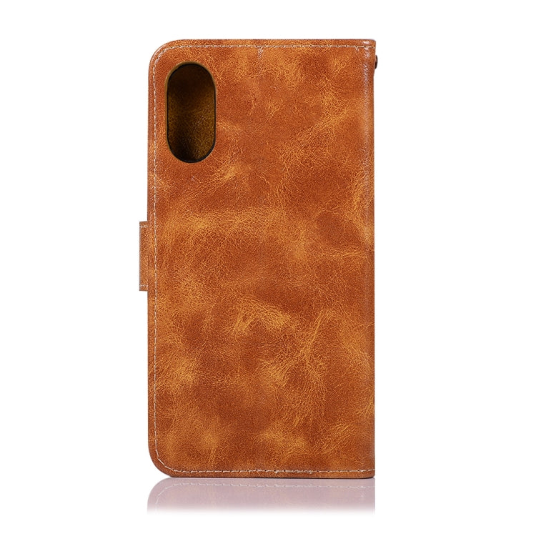 For Sony Xperia L3 Retro Copper Button Crazy Horse Horizontal Flip PU Leather Case with Holder & Card Slots & Wallet & Lanyard