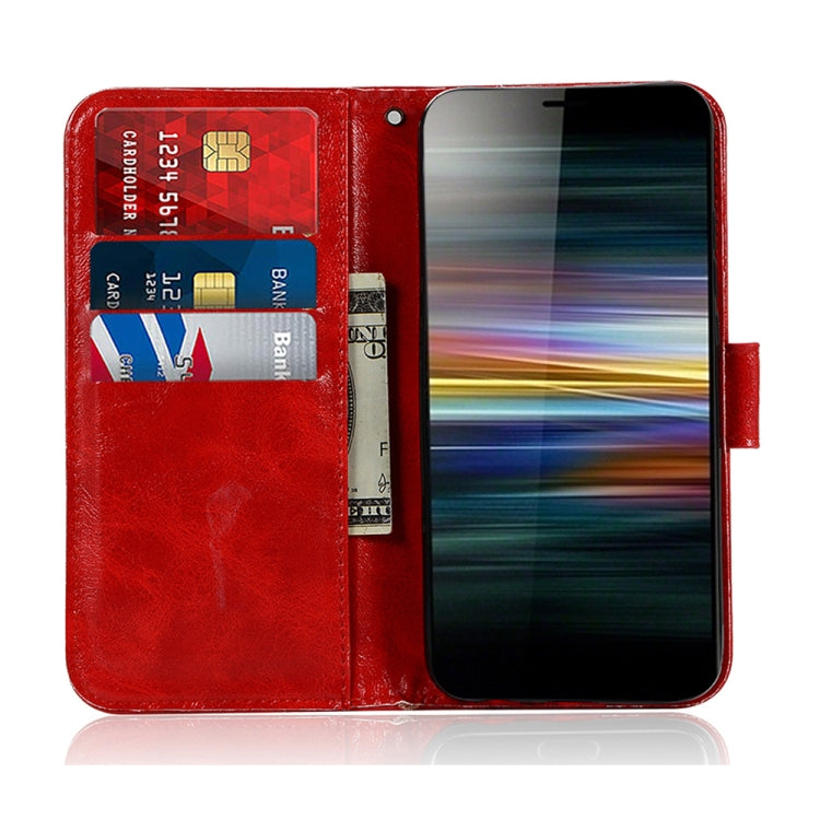 For Sony Xperia L3 Retro Copper Button Crazy Horse Horizontal Flip PU Leather Case with Holder & Card Slots & Wallet & Lanyard
