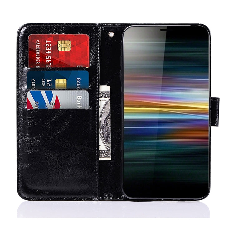 For Sony Xperia L3 Retro Copper Button Crazy Horse Horizontal Flip PU Leather Case with Holder & Card Slots & Wallet & Lanyard