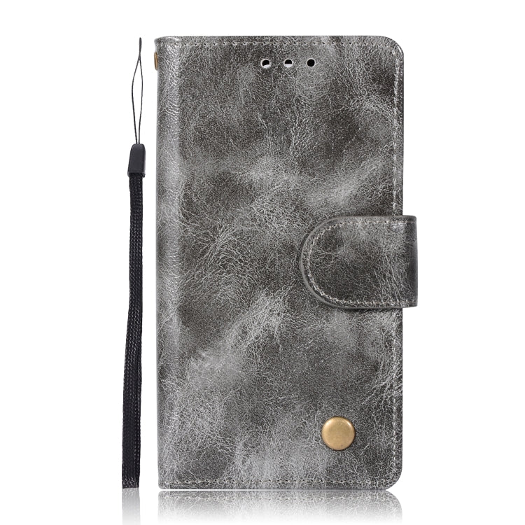 For Sony Xperia XZ1 compact Retro Copper Button Crazy Horse Horizontal Flip PU Leather Case with Holder & Card Slots & Wallet & Lanyard
