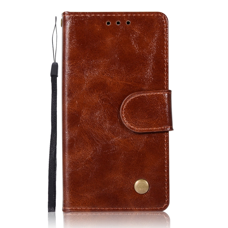 For Sony Xperia XZ1 compact Retro Copper Button Crazy Horse Horizontal Flip PU Leather Case with Holder & Card Slots & Wallet & Lanyard