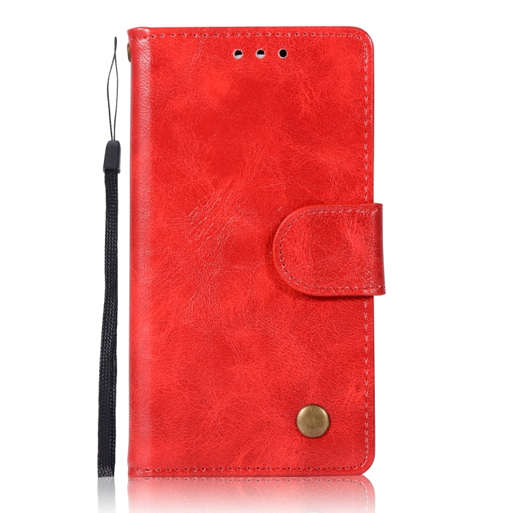 For Sony Xperia XZ1 compact Retro Copper Button Crazy Horse Horizontal Flip PU Leather Case with Holder & Card Slots & Wallet & Lanyard