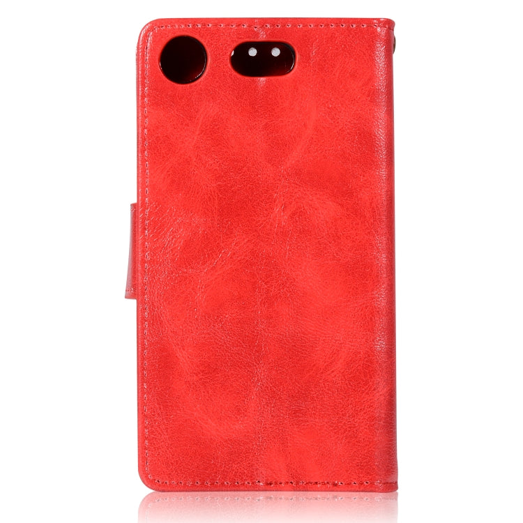 For Sony Xperia XZ1 compact Retro Copper Button Crazy Horse Horizontal Flip PU Leather Case with Holder & Card Slots & Wallet & Lanyard