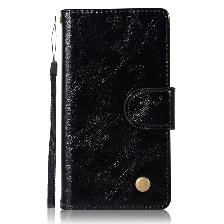 For Sony Xperia XZ1 compact Retro Copper Button Crazy Horse Horizontal Flip PU Leather Case with Holder & Card Slots & Wallet & Lanyard
