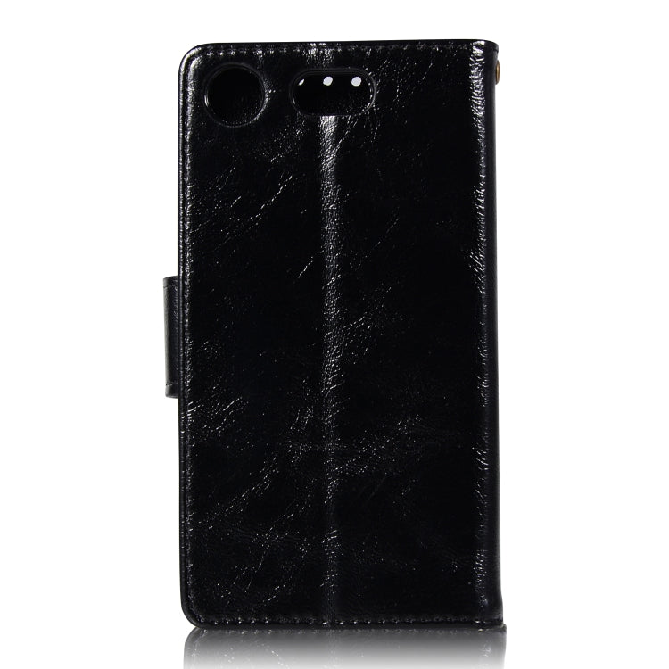 For Sony Xperia XZ1 compact Retro Copper Button Crazy Horse Horizontal Flip PU Leather Case with Holder & Card Slots & Wallet & Lanyard