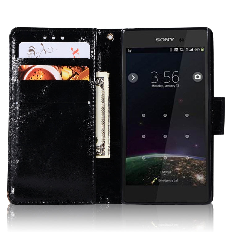 For Sony Xperia XZ1 compact Retro Copper Button Crazy Horse Horizontal Flip PU Leather Case with Holder & Card Slots & Wallet & Lanyard