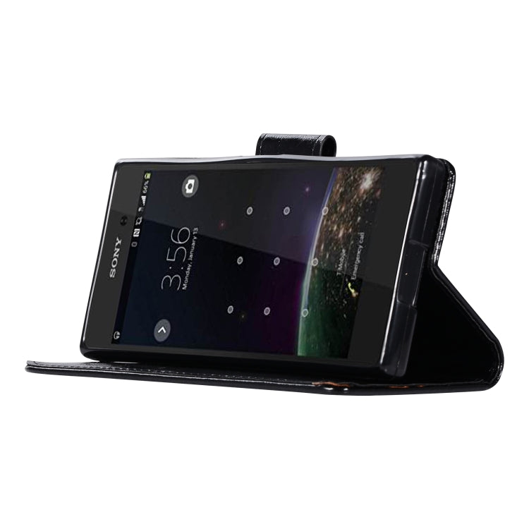For Sony Xperia XZ1 compact Retro Copper Button Crazy Horse Horizontal Flip PU Leather Case with Holder & Card Slots & Wallet & Lanyard