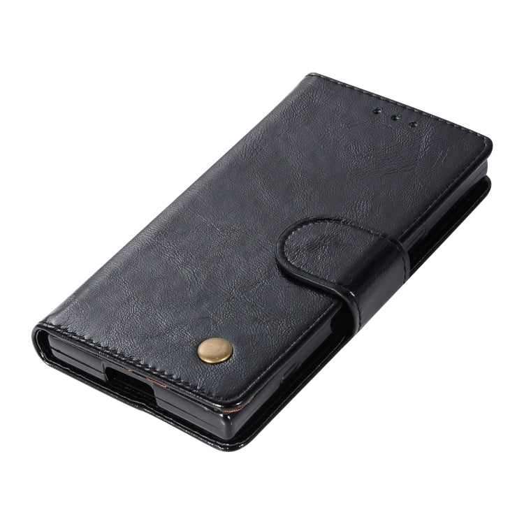 For Sony Xperia XZ1 compact Retro Copper Button Crazy Horse Horizontal Flip PU Leather Case with Holder & Card Slots & Wallet & Lanyard