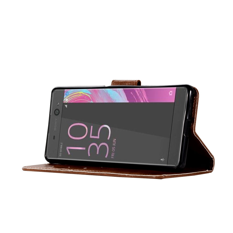 For Sony Xperia L1 Retro Copper Button Crazy Horse Horizontal Flip PU Leather Case with Holder & Card Slots & Wallet & Lanyard