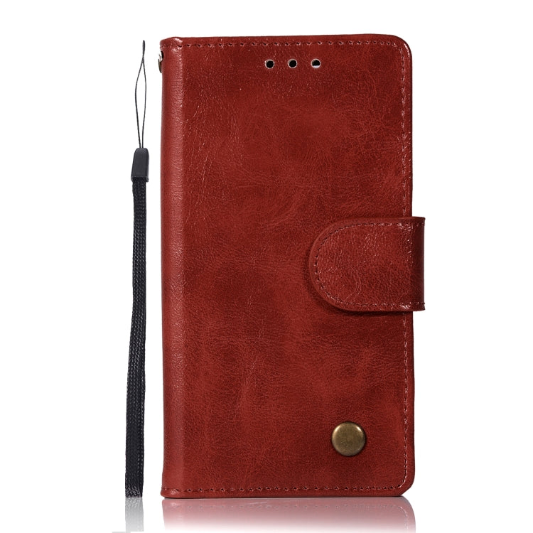 For Sony Xperia X Compact Retro Copper Button Crazy Horse Horizontal Flip PU Leather Case with Holder & Card Slots & Wallet & Lanyard