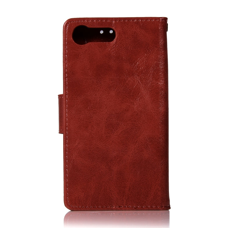For Sony Xperia X Compact Retro Copper Button Crazy Horse Horizontal Flip PU Leather Case with Holder & Card Slots & Wallet & Lanyard