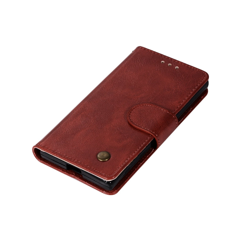For Sony Xperia X Compact Retro Copper Button Crazy Horse Horizontal Flip PU Leather Case with Holder & Card Slots & Wallet & Lanyard