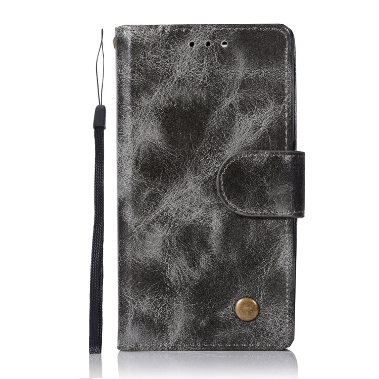 For Sony Xperia X Compact Retro Copper Button Crazy Horse Horizontal Flip PU Leather Case with Holder & Card Slots & Wallet & Lanyard