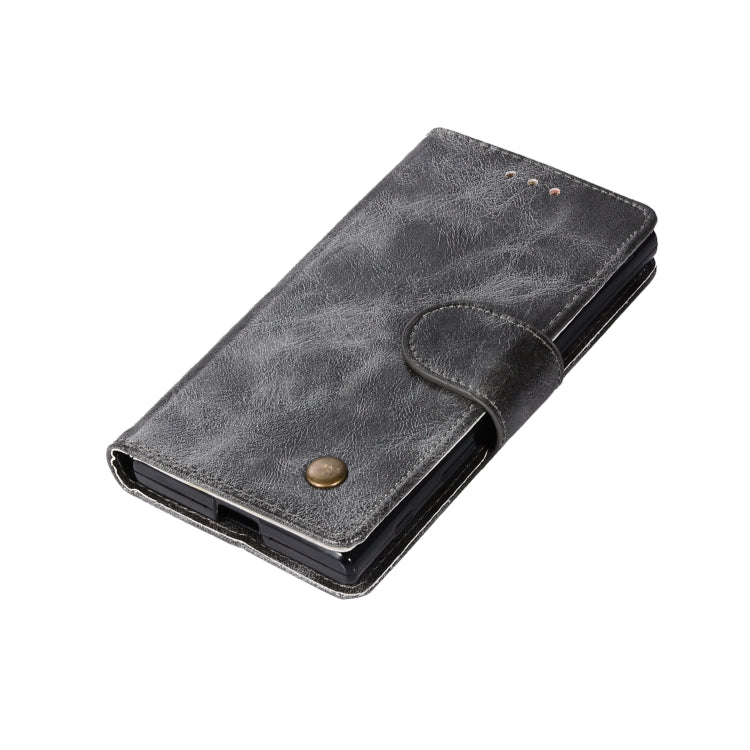 For Sony Xperia X Compact Retro Copper Button Crazy Horse Horizontal Flip PU Leather Case with Holder & Card Slots & Wallet & Lanyard