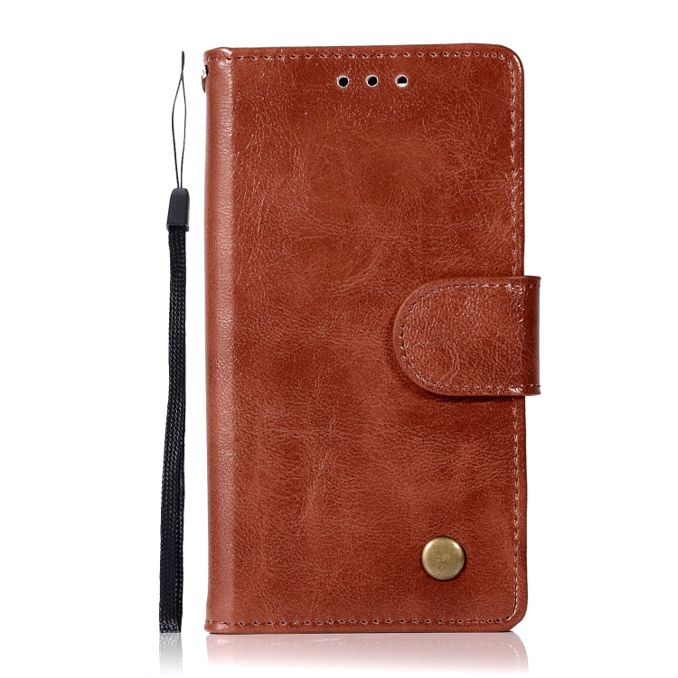 For Sony Xperia X Compact Retro Copper Button Crazy Horse Horizontal Flip PU Leather Case with Holder & Card Slots & Wallet & Lanyard