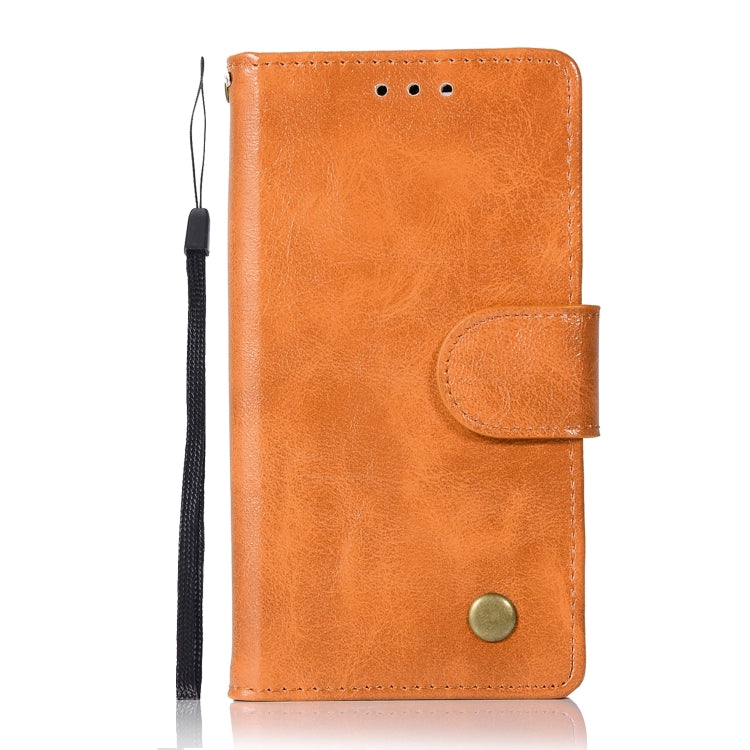 For Sony Xperia X Compact Retro Copper Button Crazy Horse Horizontal Flip PU Leather Case with Holder & Card Slots & Wallet & Lanyard