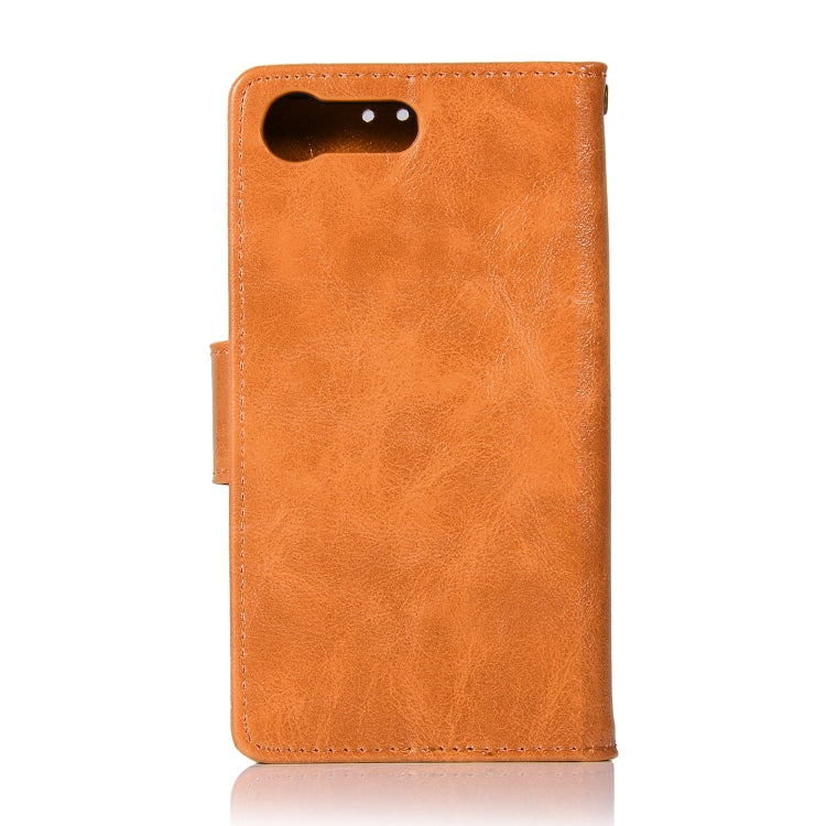 For Sony Xperia X Compact Retro Copper Button Crazy Horse Horizontal Flip PU Leather Case with Holder & Card Slots & Wallet & Lanyard