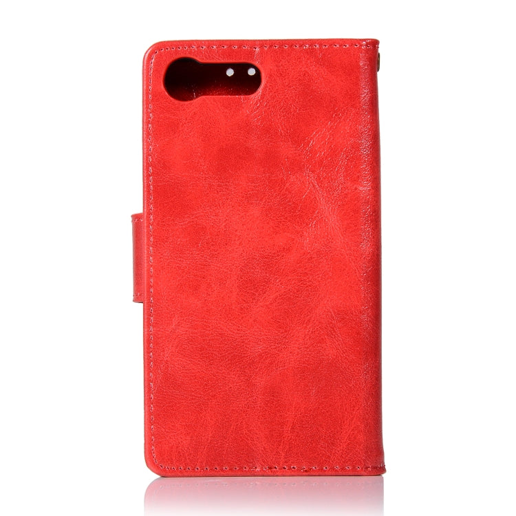 For Sony Xperia X Compact Retro Copper Button Crazy Horse Horizontal Flip PU Leather Case with Holder & Card Slots & Wallet & Lanyard