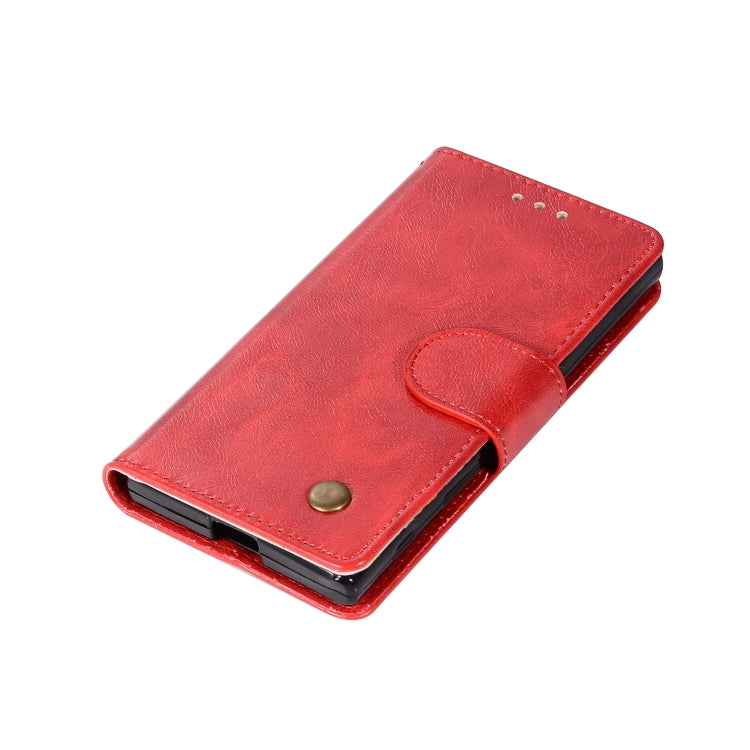 For Sony Xperia X Compact Retro Copper Button Crazy Horse Horizontal Flip PU Leather Case with Holder & Card Slots & Wallet & Lanyard
